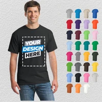 T-shirt homme 100% coton votre propre conception t-shirt homme marque Logo/image personnalisé bricolage impression t-shirt col rond hommes hauts 1
