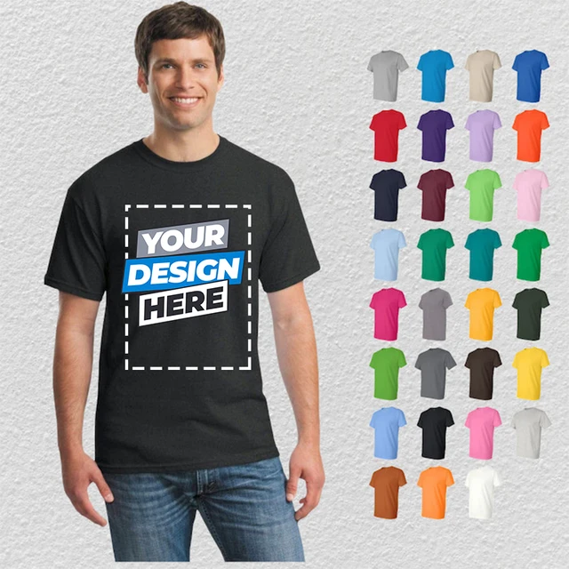 T-shirt homme 100% coton votre propre conception t-shirt homme marque Logo/image personnalisé bricolage impression t-shirt col rond hommes hauts 1