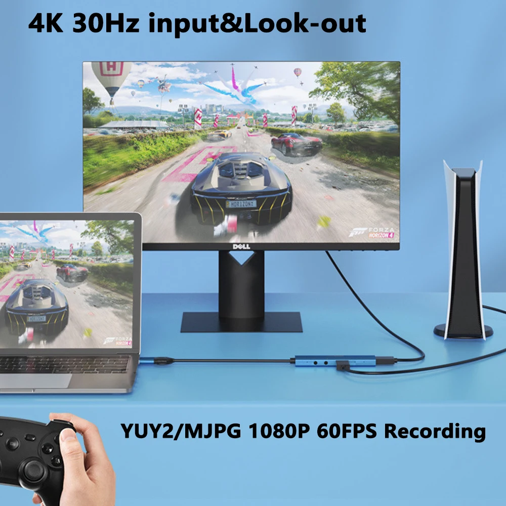ī޶ PC PS4  ̺ Ʈ ۿ  ĸó, USB3.0 C Ÿ, 1080P 60FPS ȭ, 4K30Hz HD  ƿ, MS2131