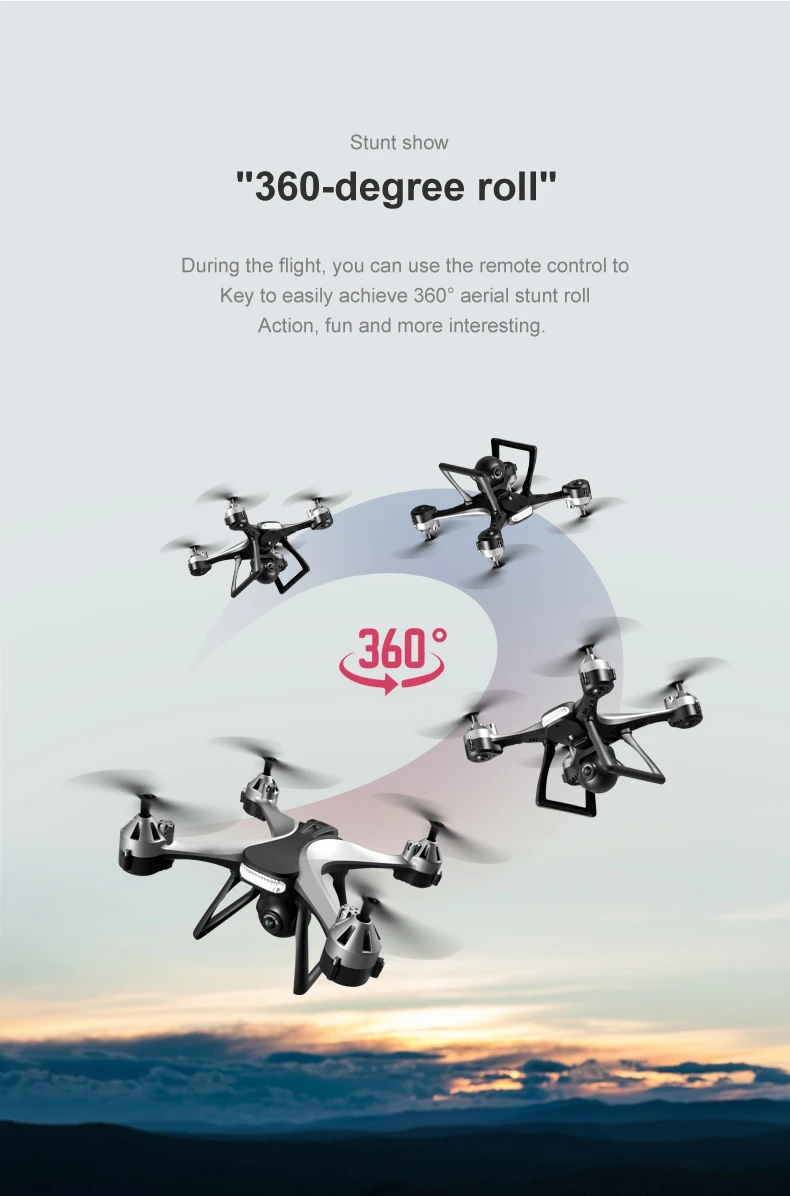 KBDFA JC801 Drone, use the remote control to easily achieve 360* aerial stunt roll action 