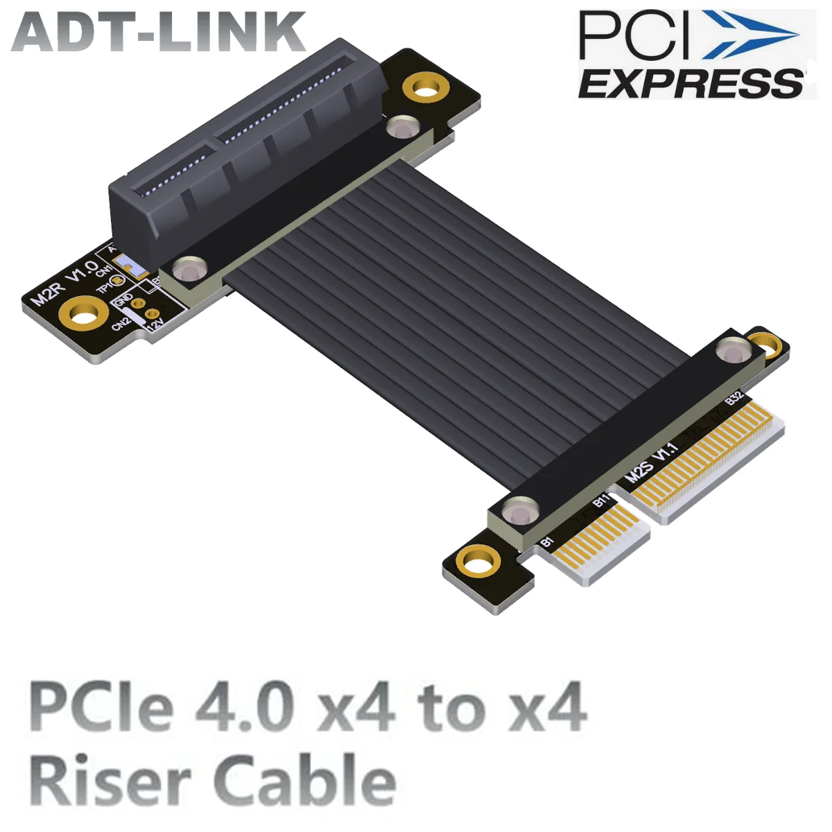 

PCIe 4,0 X4 ADT-Link PCI Express 4,0 X4 Удлинительный кабель, вертикальные 90-градусные графические карты, адаптер GPU, кабель-удлинитель материнской платы