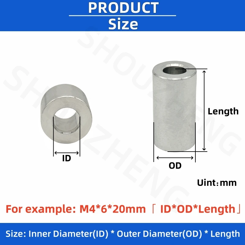 5/10pcs M2 M2.5 M3 M4 M5 Aluminum Alloy Bushing Gasket CNC sleeve Non-threaded Spacer For RC Model Part Length 2mm to 30mm aluminum alloy bushing