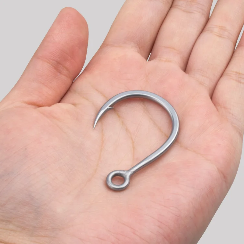 Hameçon simple lourd inoxydable 2/0 à 7/0 pour popper pêche en mer Diablo