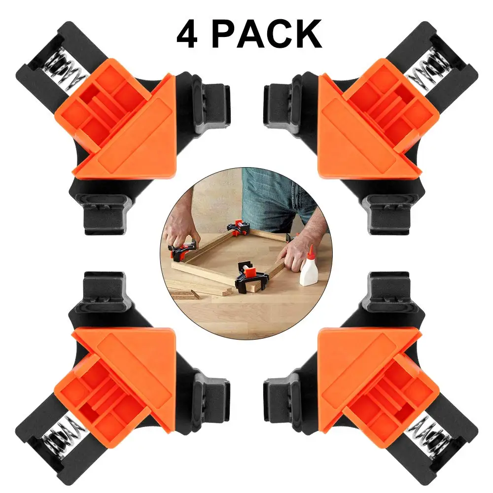 Joinery Clamp Woodworking 90 Degree Right Angle Clip Wood Quick Fixing Corner Clamp for Carpentry Bar Frame Fasteners Hand Tools