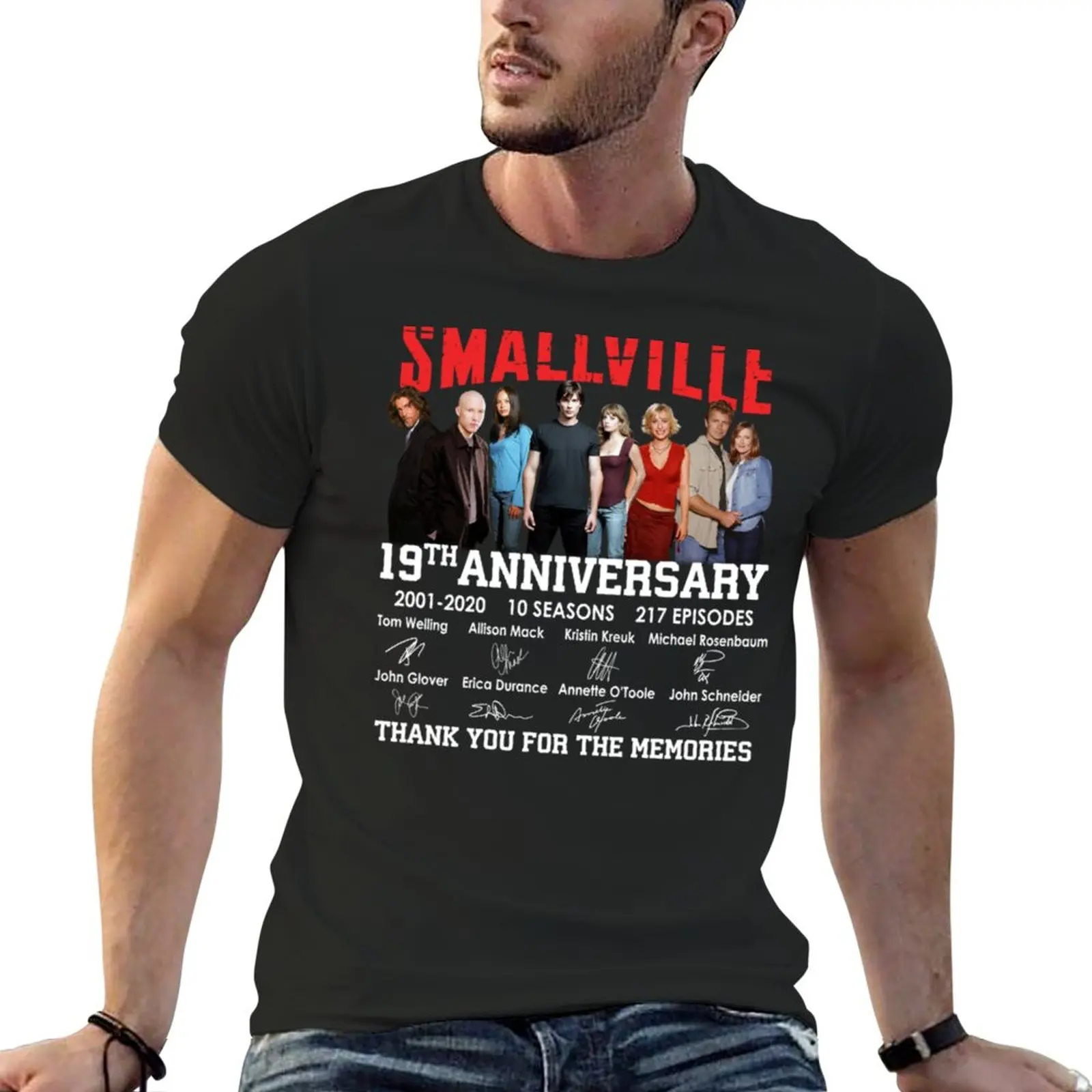 

New Smallville 19th Anniversary 2001 2020 10 Seasons 217 Episodes Signatures Thank You For The Memories, T-Shirt