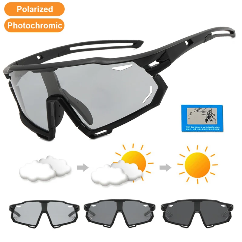 

Polarized Photochromic Sports Glasses Men's and Women's Bike Eyewear Mountain MTB Cycling UV400 Sunglasses Bicycle Road Goggles