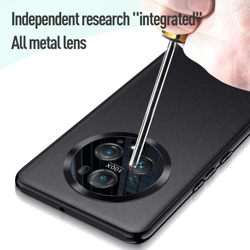 Elegant Luxury Leather Acrylic Phone Case - Matte Silicone Protection