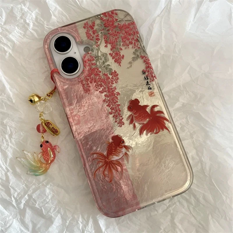 Artistic Calligraphy Floral Koi Design Phone Case
