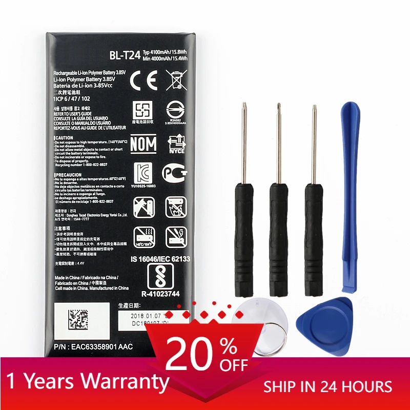

Original BL-T24 Internal Battery for LG K220 X Power k220ds k220dsk k220dsz k220y k220z ls755 4100mAh