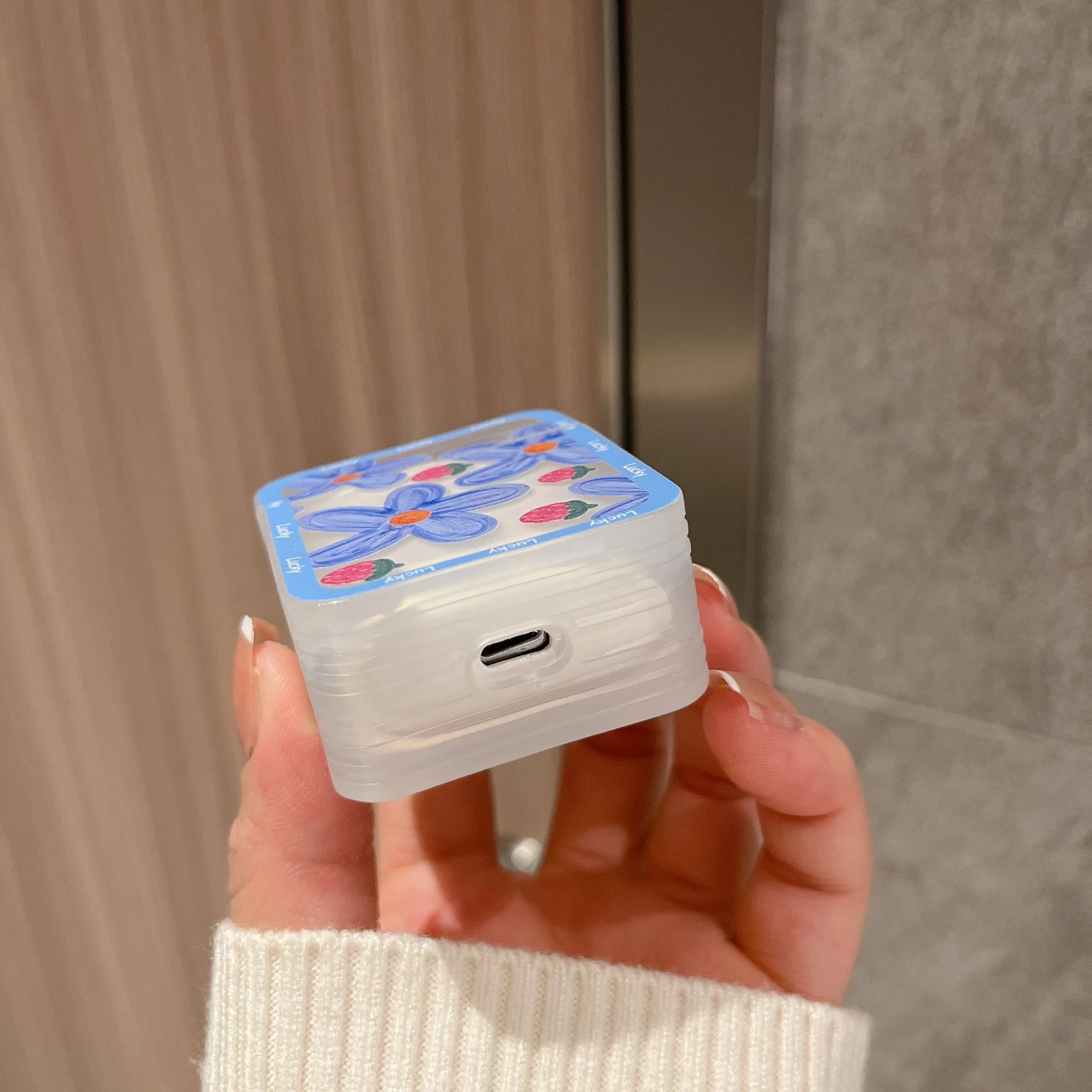 INS Blue Flower Earphone Case for AirPods