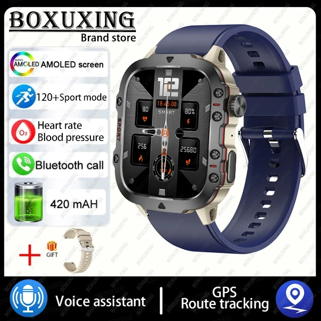 For Xiaomi Rugged Military GPS Smart Watch Men AMOLED 1.96 7