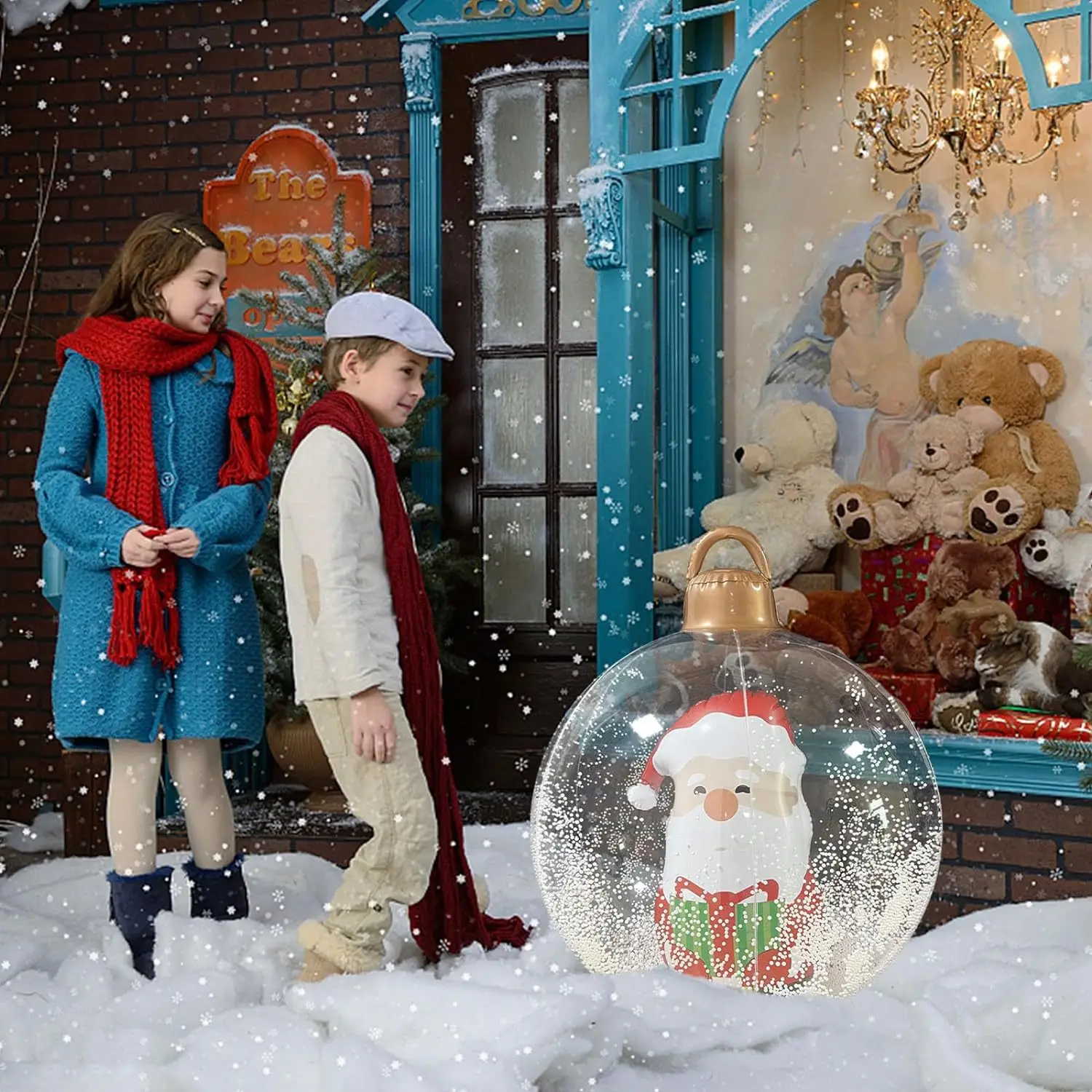 PVC Inflatable LED Christmas Decorative Ball 60cm for Courtyard Outdoor Atmosphere Decoration