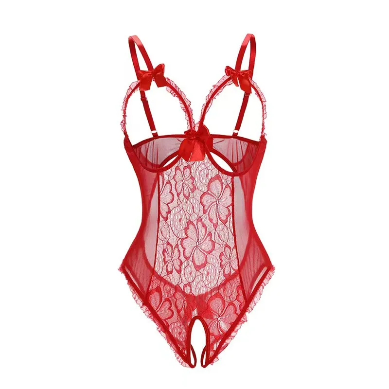 Women Underwear Sexy lace lingerie plus-size lace shaping bow-decorated close-fitting dress suit