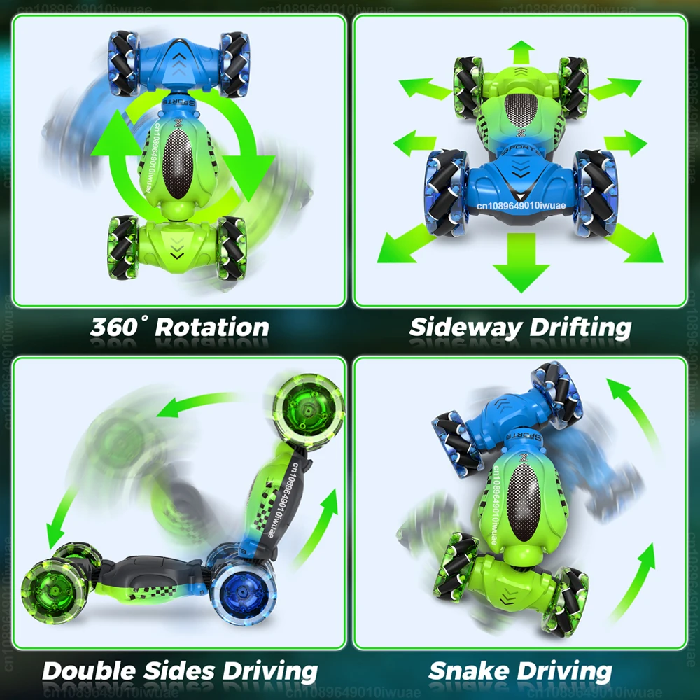4WD RC Stunt Car Toy 2.4G Radio Remote Control Watch Gesture Sensor Rotation Twist Drift Car Vehicle Toy for Children Kids Gift 3