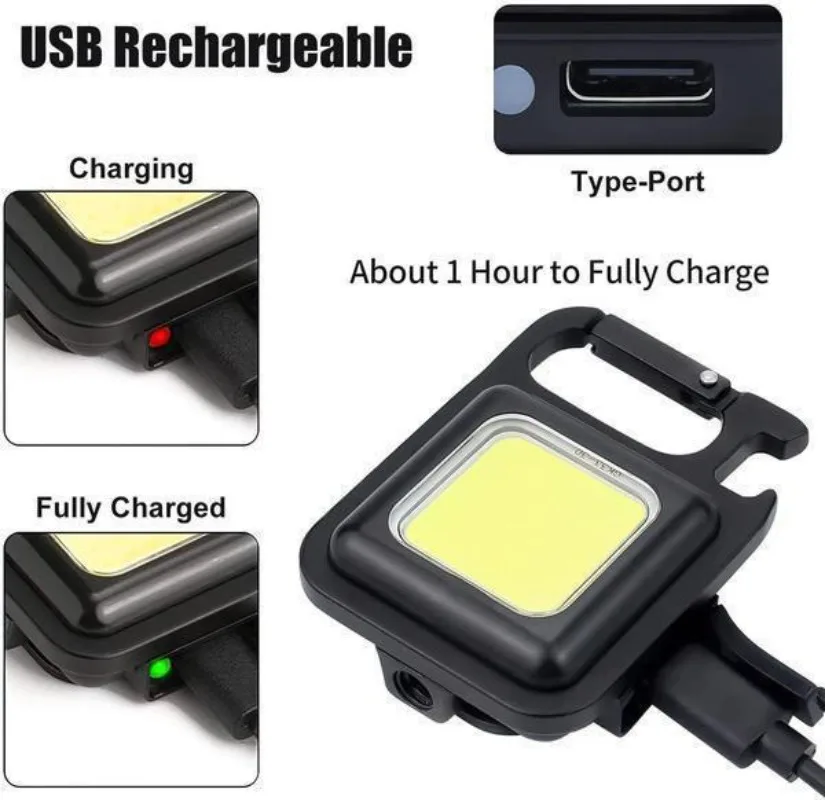 150/300/500mAh 작은 LED 손전등 밝은 충전식 키 체인 미니 손전등 4 조명 모드 야외 휴대용 포켓 라이트