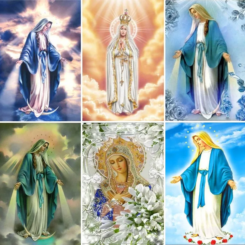 

5d Diamond Painting Virgin Mary Diamond Embroidery Our Lady Blessed Mother Mary Cross Stitch Religion Mosaic Craft Kit