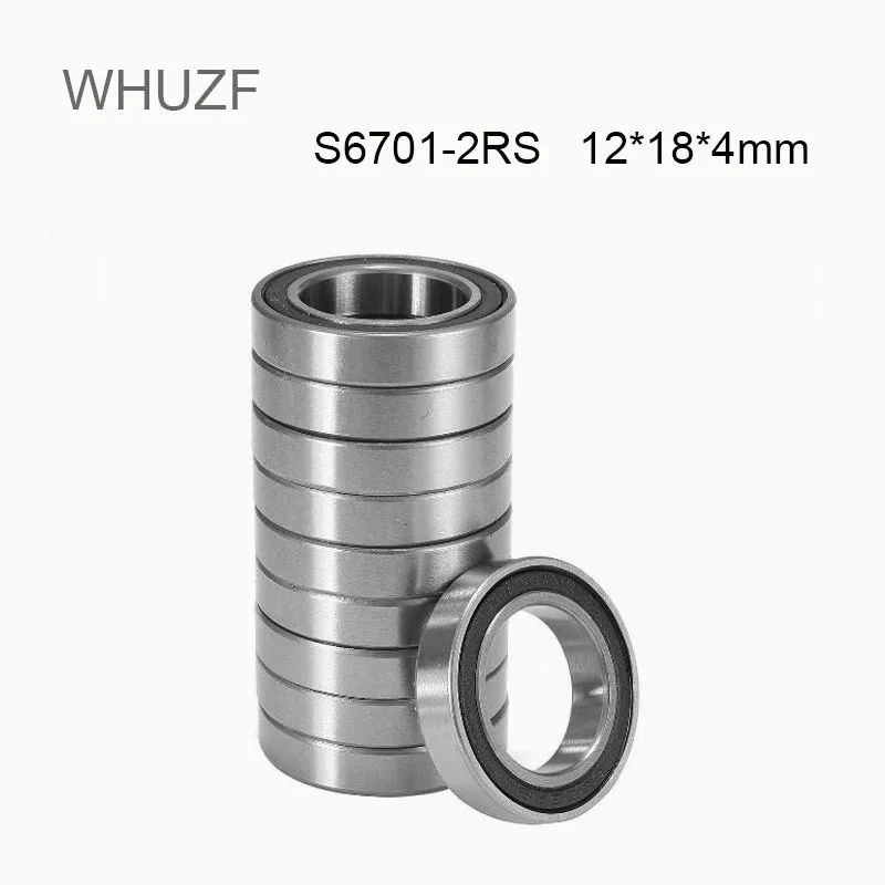 

WHUZF 5/10/20PCS S6701RS Stainless Steel Bearing S6701-2RS ABEC-5 12x18x4 mm Thin Section S6701-2RS Ball Bearings S61701 RS 6701