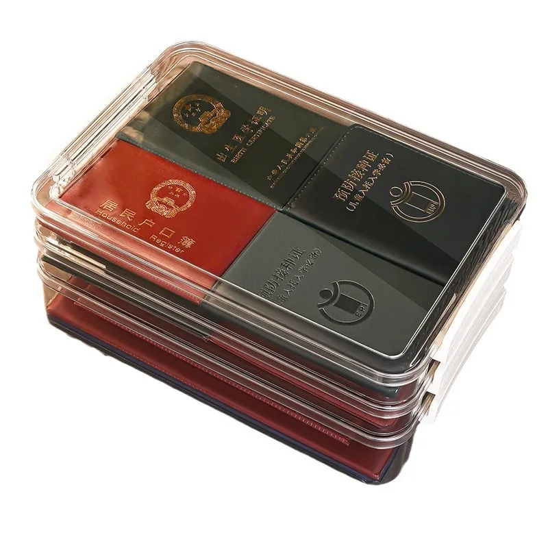 Transparent Document Storage Box A4 File Certificate Organizer Home Important Items Storage Box Household Essential Document... - 5