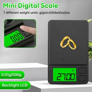 Digital Kitchen Scale 1000g/ 0.1g Home Mini Jewelry Pocket Scale with LCD Display Digital Food Scales Mini Travel Scale 2024 New