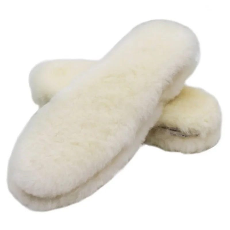 Real Fur Wool Insoles Men Women Warm Soft Thick Warm Cashmere Snow Boots Insoles Heated Sport Sneaker Shoes Accesories