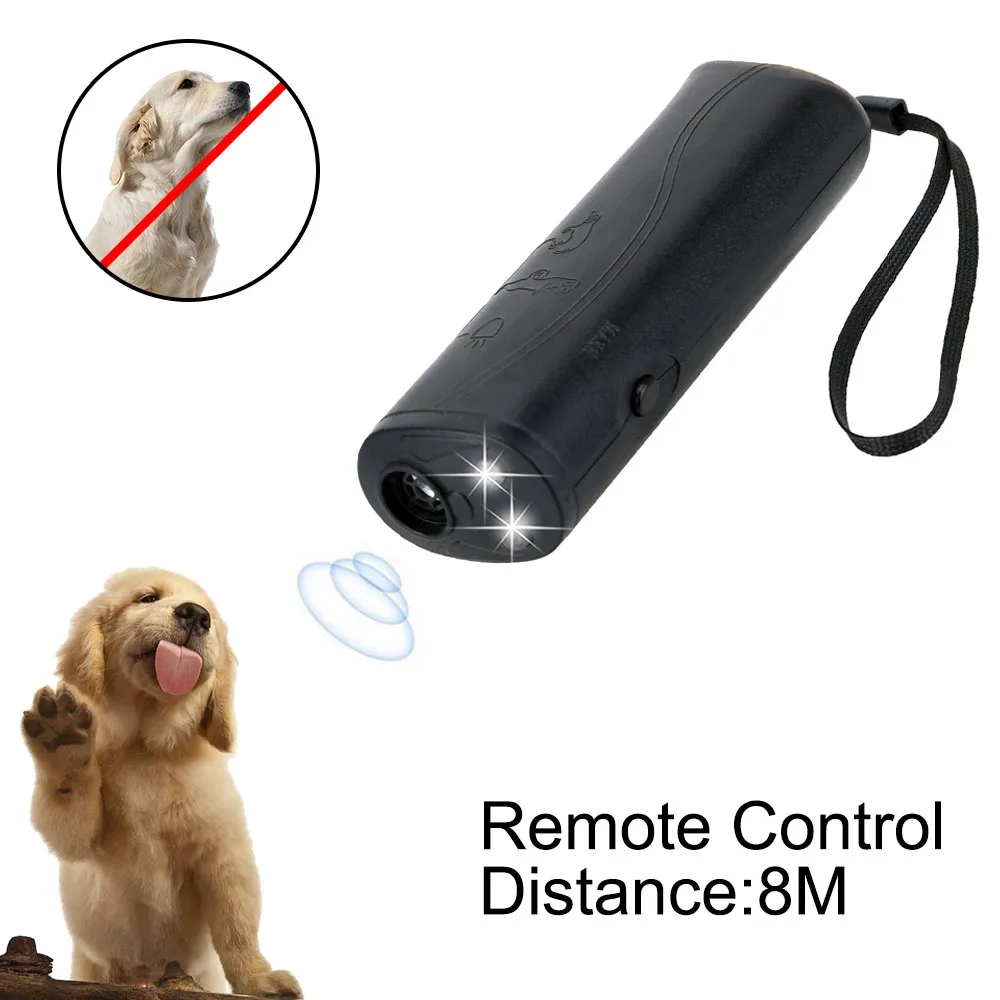 Dog Repeller Anti Barking Stop Bark Training Device Outdoor LED Ultrasonic With Flash Light pet dog repeller