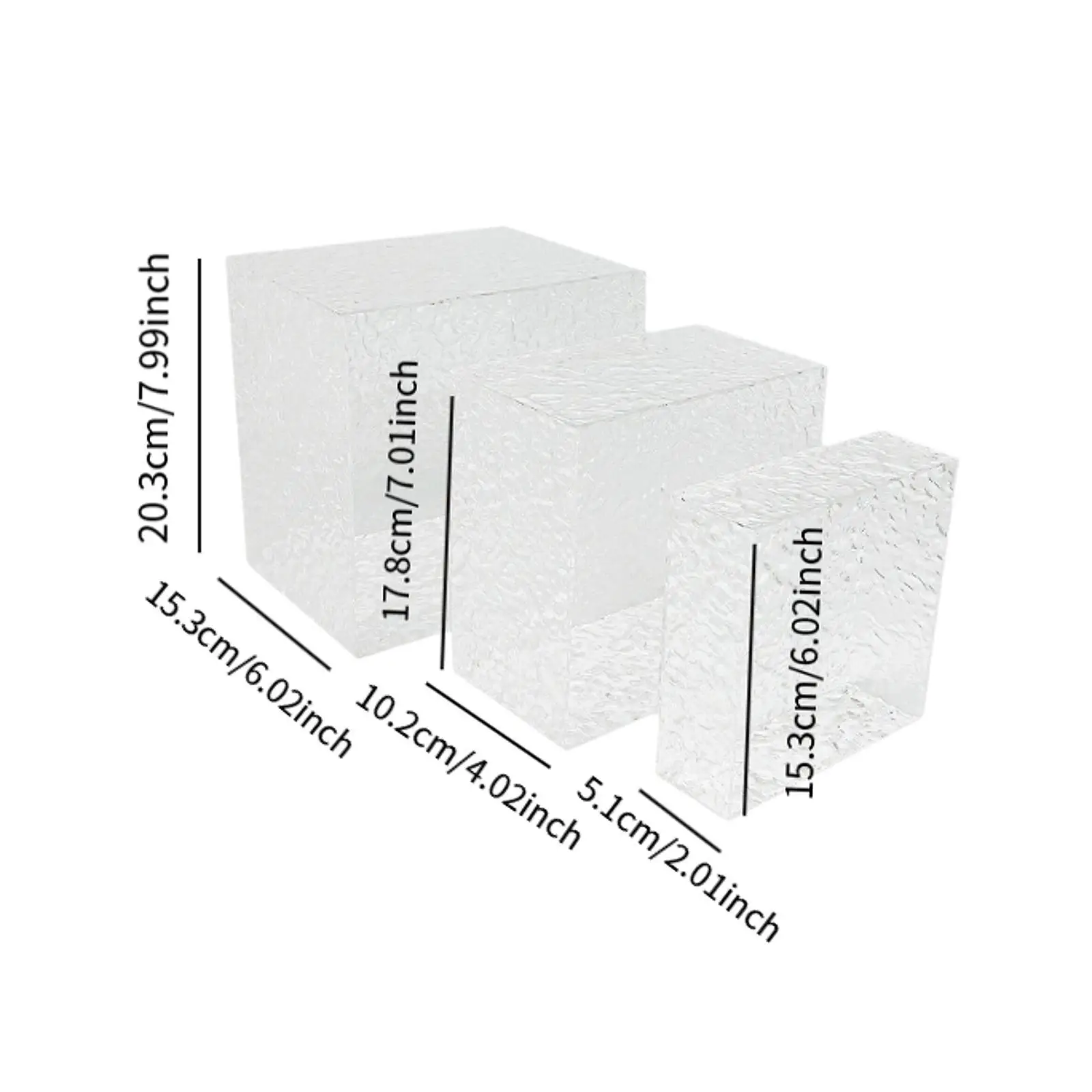 3x Acrylic Buffet Risers Food Display Stands Multipurpose Cube Display Nesting 3x Acrylic Buffet Risers Food Display Stands Multipurpose Cube Display Nesting