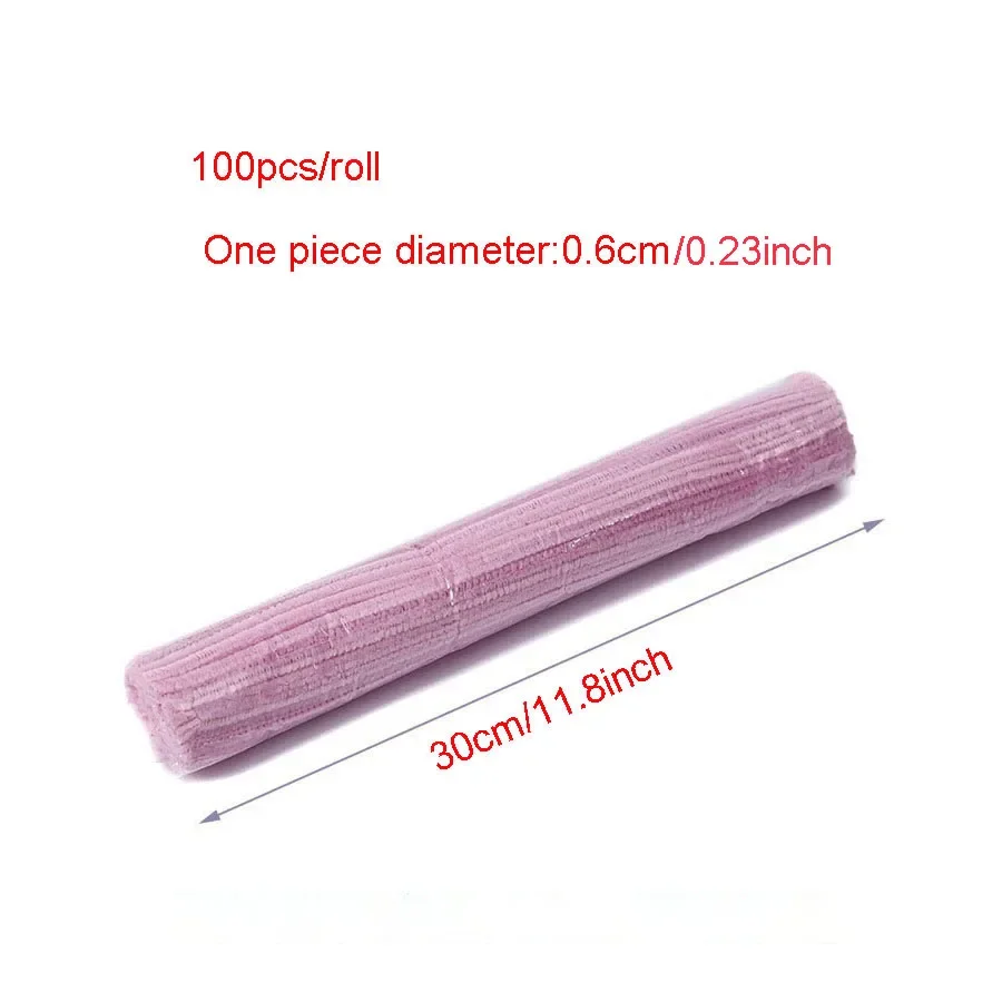 Colorful Chenille Stems Pipe Cleaner Craft Plush Tinsel Stick Wired Twist Stick 100Pcs Kids Educational Toy DIY Arts Supplies chenille pipe cleaners chenille craft supplies educational toys craft toys