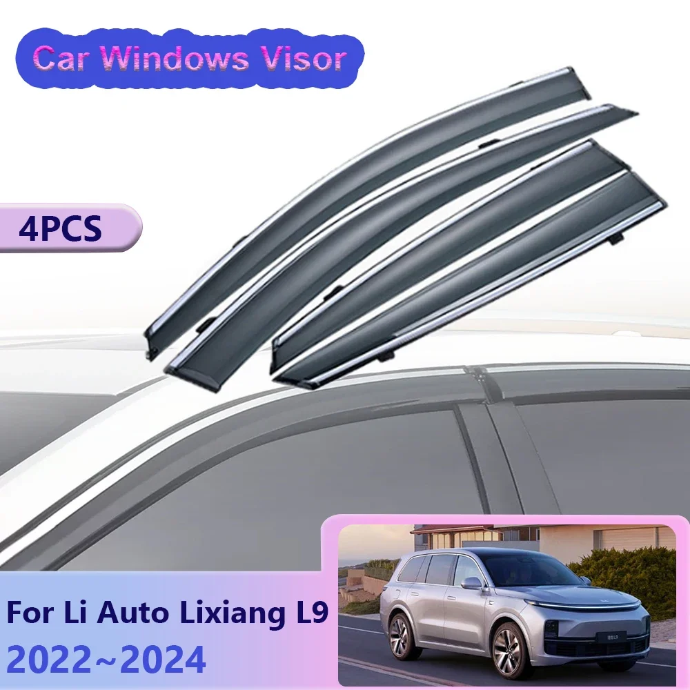 

For Li Auto Lixiang L9 2022 2023 2024 Window Visor Car Side Sun Rain Guard Deflector Awnings Shelter Vent Smoke Cover Accessorie