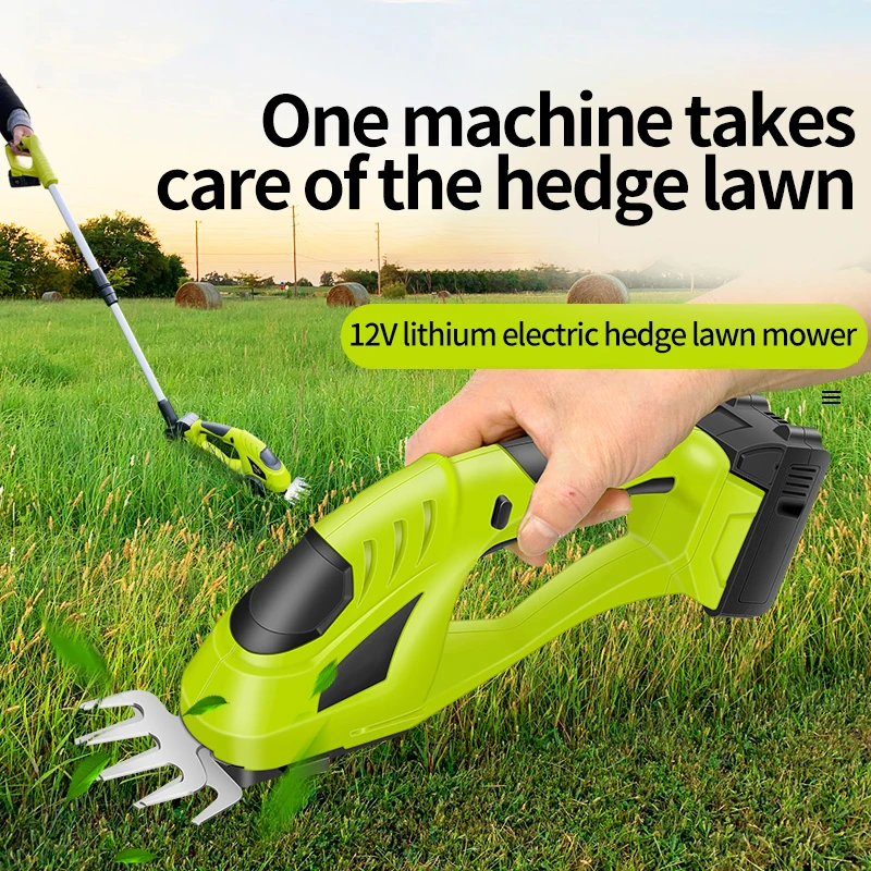 Electric Lawn Mower 12V Lawn Specific Gardening Trimmer Household Small Portable Lawn Mower 500W Handheld Branch Hedge Trimmer 4