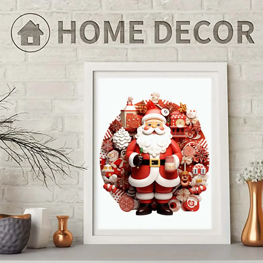 Santa Claus Model Wooden Puzzle A3 A4 A5 3D Decoration Holiday Gift Family Interactive Decompress