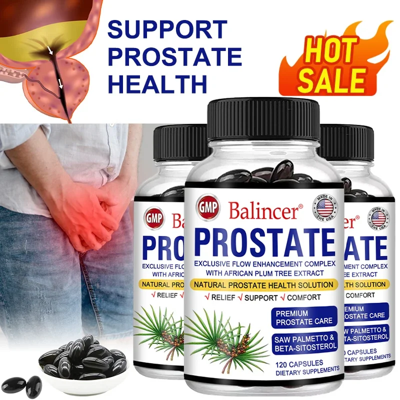 Saw Palmetto Sitosterol Capsules for Men's Prostate Health Hair Growth Urinary Tract Frequent Urination saw palmetto supplement