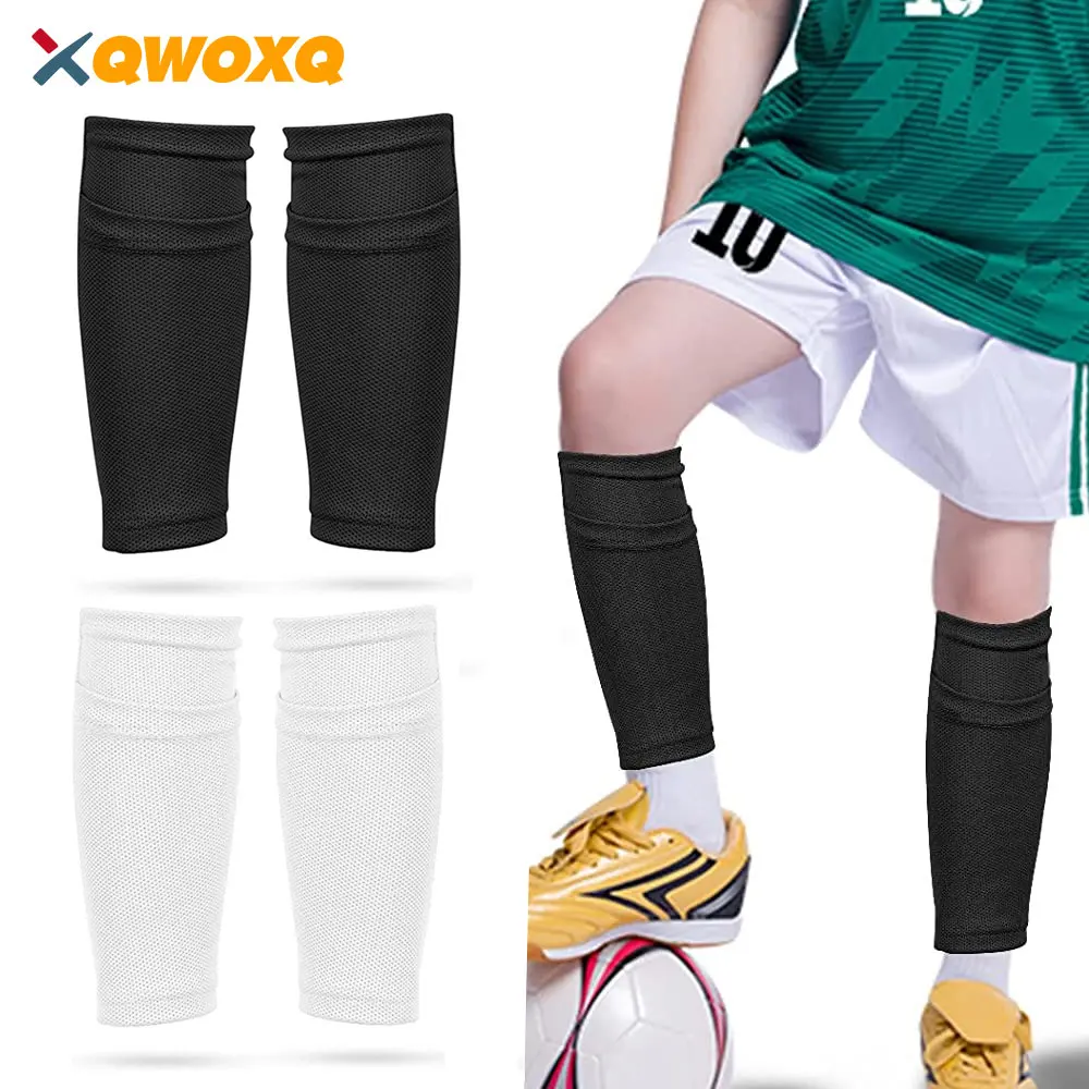 1 Pair Kids Soccer Shin Guard Sock, Leg Performance Support Football  Compression Calf Sleeves with Pocket Can Holding Shin Pads - AliExpress