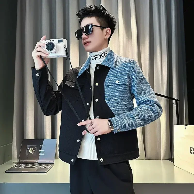 Style Jeans Blazer Design Button Jeans Coat For Men Blue Blazer