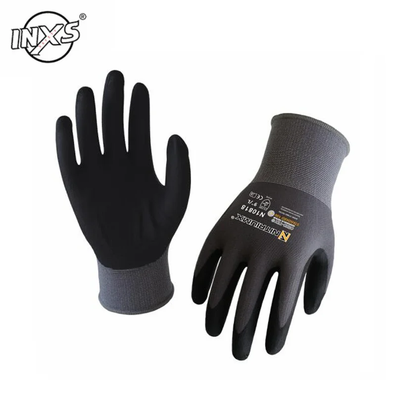 5 Pairs Nylon Pu Nitril Coating Werkhandschoenen Gecoate Palm Handschoenen Mechanic Werken Handschoenen M/L