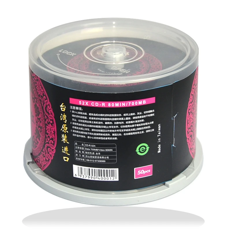 Double Black CD Recordable 700MB 80MIN 52X 50pcs