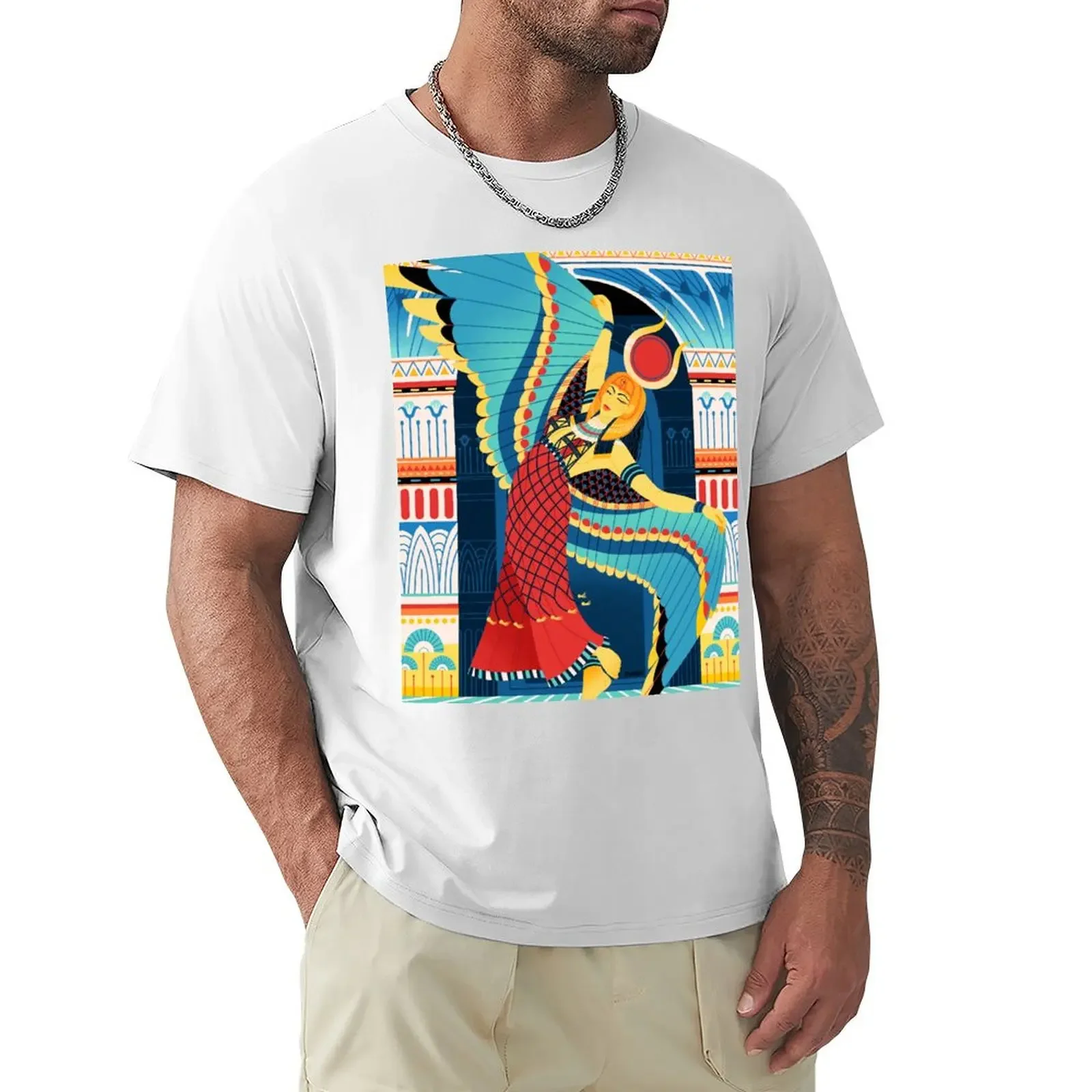 

Футболка с изображением Исиды, милые топы, простые корейские модные мужские футболки