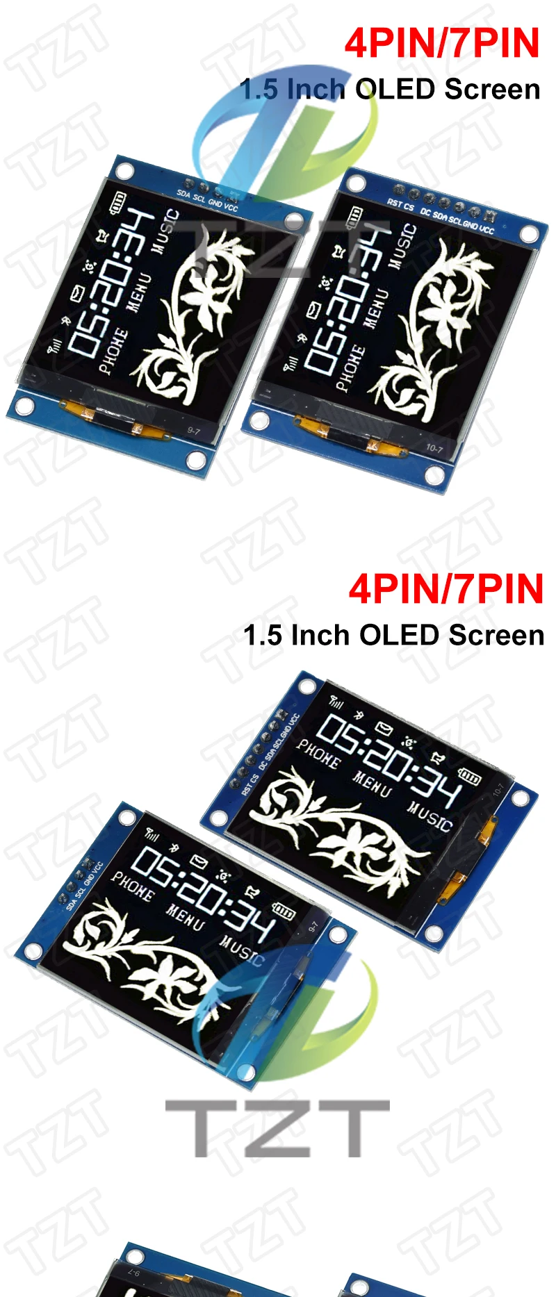 Tzt neues 1,5 Zoll 128x128 oled Shield Screen Modul für Himbeer Pi für stm32 für Arduino – Detail 3