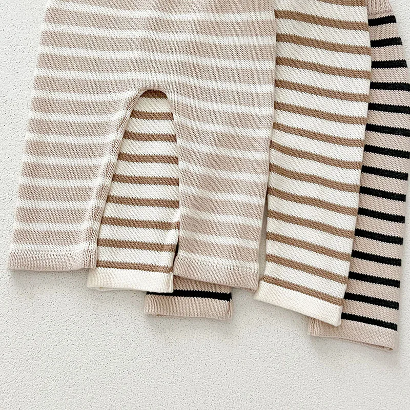 Cute Knitted Stripes Baby Girls Trousers