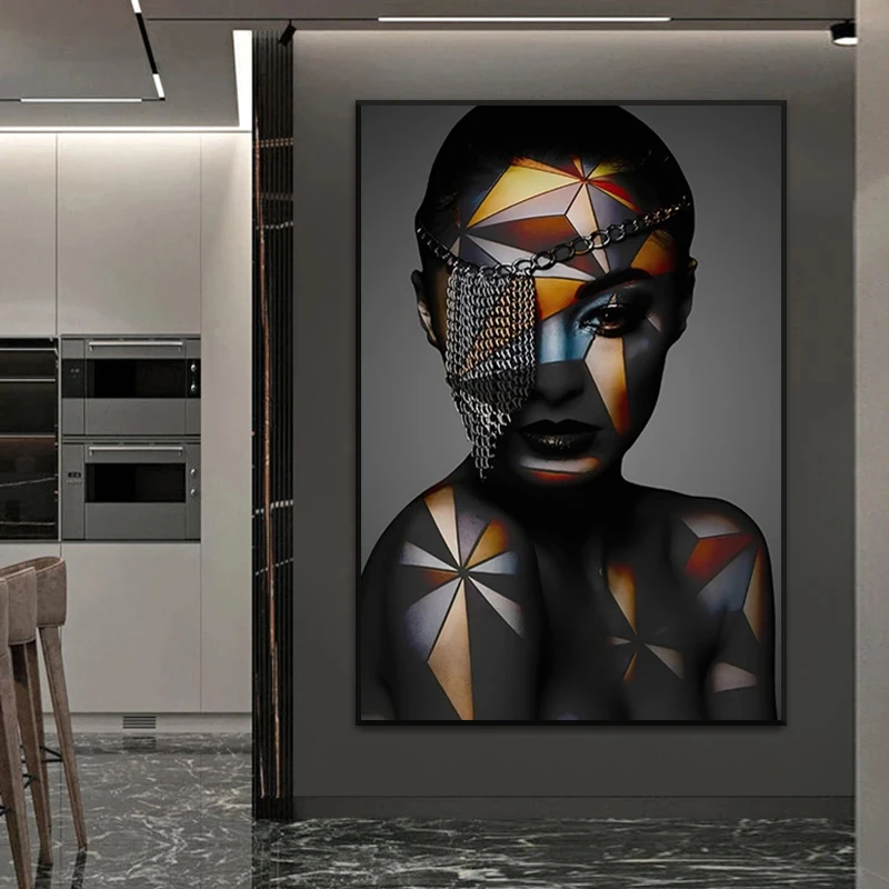 THE GIRL WITH THE GEOMETRIC MAKEUP CANVAS PRINT