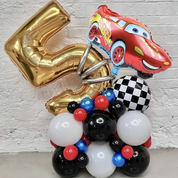 소년용 라이트닝 맥퀸 포일 풍선, 생일 베이비 샤워, 레이싱 카 테마, 파티 장식, 39 개
