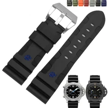  Watch Band For Panerai SUBMERSIBLE PAM 441 359 Soft Silicone Rubber 24mm 26mm Men Watch Strap Watch Accessories Watch Bracelet 