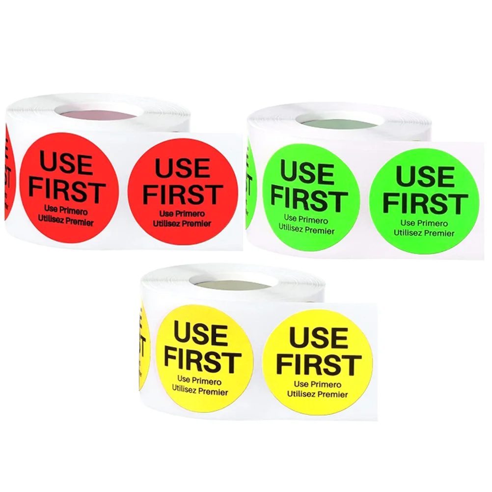 

3 Rolls Food Fluorescence Labels Service for Restaurant Copper Plate Stickers Shop Use by First