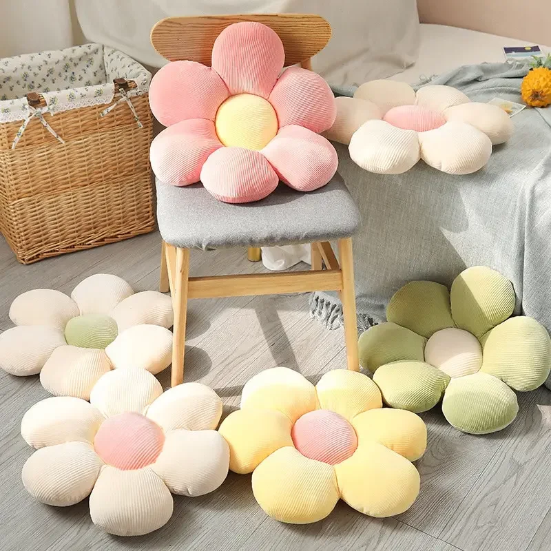 40cm Colorful Flower Plush Pillow Plant Petal Cushion Stuffed Toy Girls Baby Sofa Cushion Cushion Home Decor Gift multi size flower candle round square drill diamond painting 30 40cm