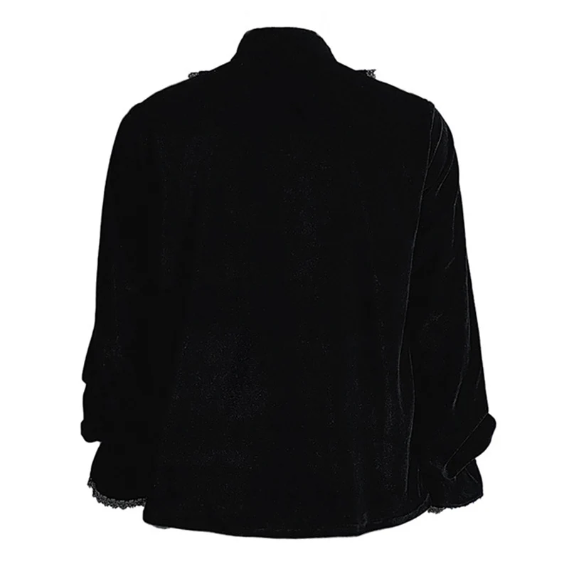 Men's Red Lace Up Ruffle Collar Shirt