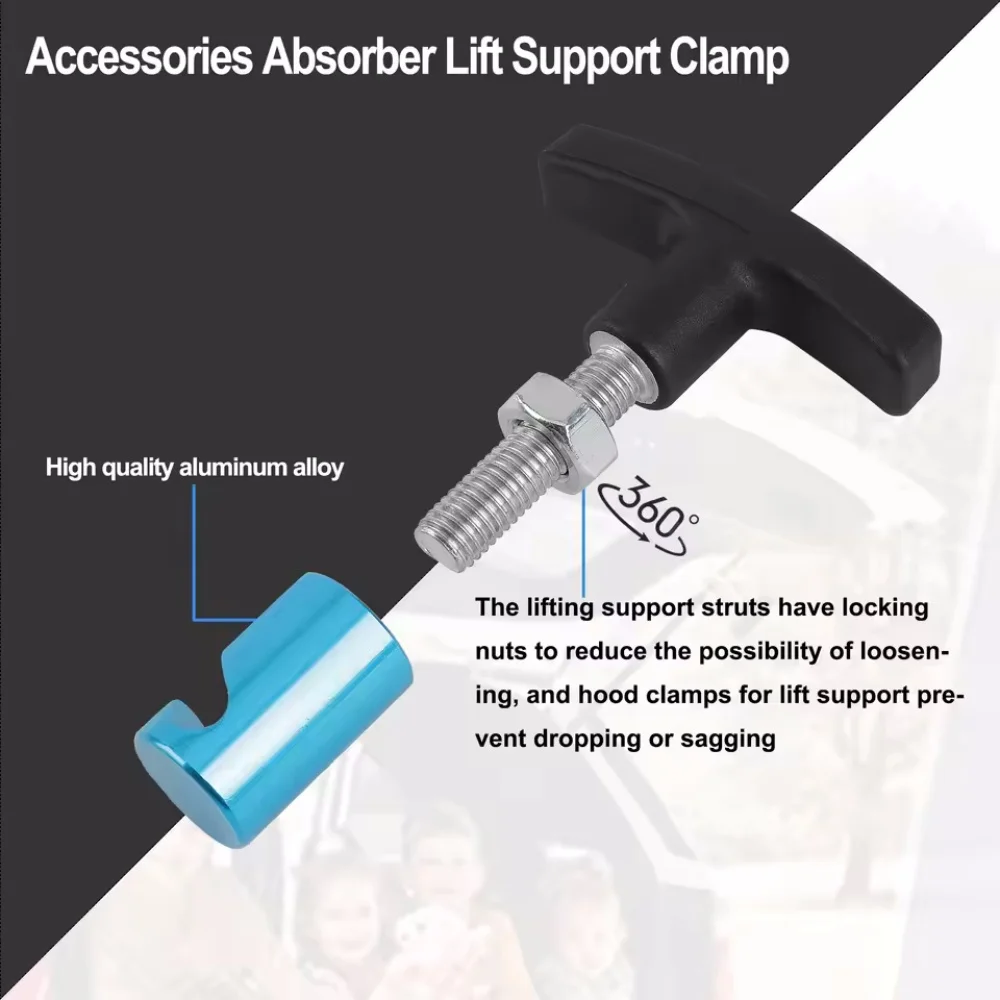 Car Hood Holder Universal Anti Slip Clamp Gas Strut Safety Fixing Tool Hood Air Pressure Engine Cover Lifting Support Rod Tool
