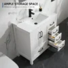 36" Bathroom Vanities Cabinet with Sink Combo Set Undermount Ceramic Sink w/Thickened Wood Painted Surface White 4