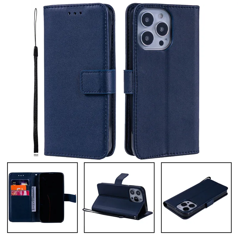 Leather Flip Wallet Case with Stand Feature