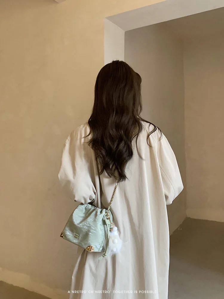 JIAERDI Vintage Green Messenger Bag Purse Women Retro Evening Chain Bucket Bag Ladies Shoulder Crossbody Luxury Design Bags 2025