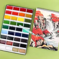Japan Kuretake GANSAI TAMB Watercolor Paint Set 12/24/36/48 Color Professional for Artists Painting Watercolor Brush Drawing 2