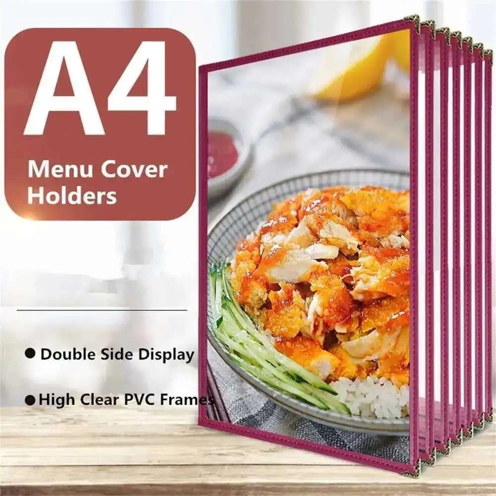 A4 Menu Holder Covers 8.5 X 11 Restaurant Menu Covers Book Kitchen, Drink, Wine Sleeves Frames Supplies